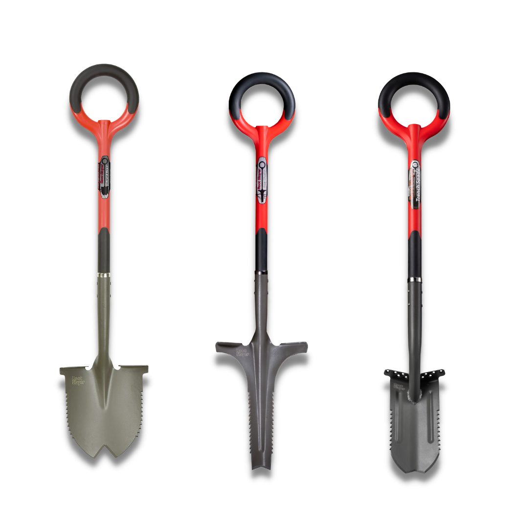 Pelle Multifonction RootSlayer VENTEO - Bêche, Désherbeur, Trancheuse, Acier Carbone, Poignée Ergonomique